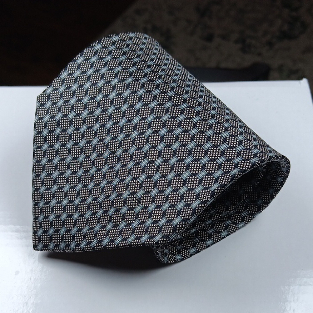 Mondo Uomo Geometric‎ Black and Gray Men's Silk Tie